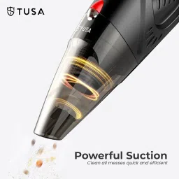 Tusa Cordless Vacuum Cleaner for Car & Home | 2X Powerfull Suction, Dual Mode Battery 6000mAh & 12V DC Car Port | High Power Portable Lightweight Wireless Vacuum, Rechargeable (V1) image 2