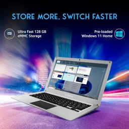 Ultimus PRO Intel Dual Core ~2.4GHz (4 GB/128 GB EMMC Storage/Windows 11 Home) NU14U6INC43BN-CS Thin and Light Laptop (14 Inch, Cloud Silver, 1.2 kg) image 3