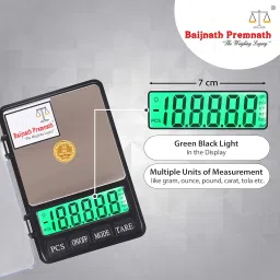 Baijnath Premnath Diary 600g (0.6kg) x 0.01g (10mg) Digital Jewellery Weighing Scale, Gold & Silver ornaments Weight Measuring machine Portable Weighting Scale for homes and professionals image 4