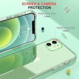 Case for iPhone 12 Case Clear Transparent Shockproof Protective Phone Soft Silicone Slim Cover for iPhone 12 (Transparent) image 3