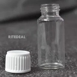RITEDEAL 15ML Storage glass bottle Borosilicate glass bottles transparent type 1 bottles for medicine, samples, perfume storage- 10 bottles pack (15ml Glass bottles+caps) image 2