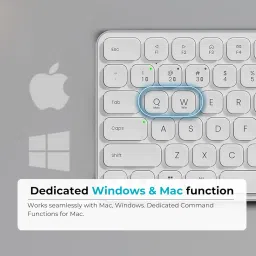 Rapoo E9050L Bluetooth Wireless Multi-Device Keyboard(4 Devices), Rechargeable, Led Indicators, Ultra-Thin, Ergonomic, Compatible with Windows, iOS, Android, Tab, Smartphones -White, 3-Year Warranty image 5