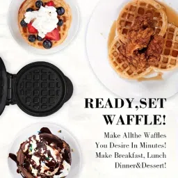 VarniADR 3 In 1 Mini Waffle Maker Machine, Electric Waffle Iron Home Kitchen Appliances Easy To Clean, Perfect For Breakfast, Dessert, Sandwich, Pan Cakes, Other Snacks | 350 Watts - 4 Inch image 1