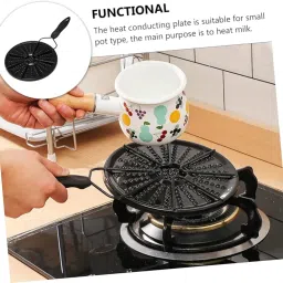 BBQ Round Plate Cooker Plate Stovetop Simmer Ring Disc for Electric and for Gas Stove Glass Cooktop Converter Flame Guard Induction Hob Pans Cooker Diffuser Plate Adapter Plate Coffee Milk image 1