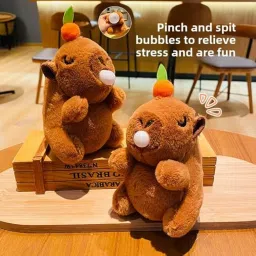 SCOOBA Adorable Tiny Bubble Gum Capybara with up Side Down Shaking Music Toy (Tiny Bubble Gum Capybara) image 1