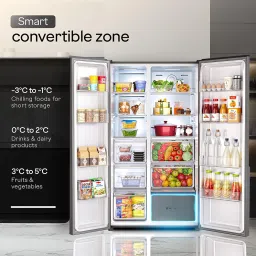 Godrej 600 L, 3 Star, 1+2 Years Additional Warranty, Smart Convertible Zones, Toughened Glass Door Frost Free Inverter Side By Side Refrigerator(2025 Model, RS EONVELVET 646C RIT OP BK, Opera Black) image 5