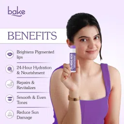 BAKE 2% Kojic Acid Tinted Butter Brightening Lip Balm with 1% Alpha Arbutin & Glycolic Acid 24 Hours Moisturization | For Dark, Pigmented, Dry, Flaky Lips | De-Tan Lip Balm | For Men & Women - 5g image 3