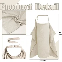 KNB SELLING 1Pcs, Portable Soft & Breathable Baby Nursing Scarf with Adjustable Neck Strap, Muslin Breastfeeding Cover for Moms - Multi-Use Nursing Apron & Baby Essentials - Multicolor. image 1