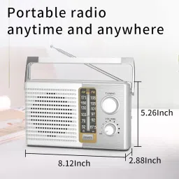 Yewrich AM FM Radio, Portable Battery Operated Transistor Radios, AC Powered, Suit for Senior and Home, White image 2