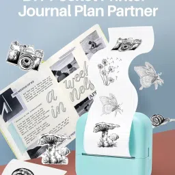 Phomemo Mini Pocket Printer - M02X Inkless Printer Blutooth Thermal Portable Sticker Printer for Study, DIY Scrapbook, Photos, Green image 4