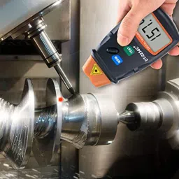 RPM Tachometer, Quick Sampling LCD Display Auto Reset Digital Tachometer Non 2.5-99999RPM for Lathe image 2