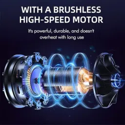 Cordless Leaf Blower Portable Dust Cleaner Handheld Jet Blower 180000 RPM Compressed Air Duster with Adjustable Speed for Patio Cleaning, Drying,Camping 1 Battery image 2