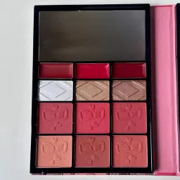 All In One Makeup Book Kit Palette | 24 Eyeshadow, 2 Highlighter, 2 Blusher, 4 Lip Shades with Brush & Mirror. (Mini Book Light Pink) image 1