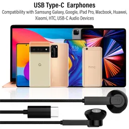 Maeline USB C Headphone, USB Type C Earphones Wired Earbuds Noise Canceling in-Ear Headset with Microphone for Computers, Laptops, Tablets, Phones, Watches, Headphones image 3