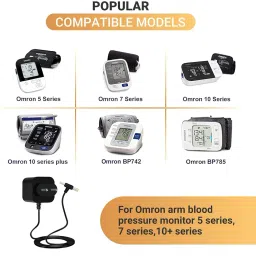 Fedus Bp Ac Power Adapter For Blood Pressure Monitor Omran 5, 7,10 Series Upper Arm Blood Pressure Monitor Power Supply / 6V Ac/Dc Bp Machine Adapter With Extra Long 10 Foot Cord Plug,Black - Monitors image 2