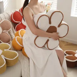 HOKIPO Flower Pillow Fluffy Soft Decorative Throw Pillow Seating Cushion Plush Pillow for Sofa Couch Bed Nursery (AR-5923-YLW) image 5