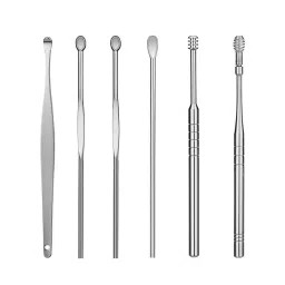 QUIRA Professional Ear Wax Removal Tool Kit, 6-Piece Stainless Steel Set with Storage Case, Silver image 1