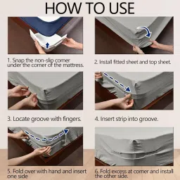 VIYOT Bedsheet Holder Straps, Adjustable Corner Clips, Sheet Gripper for All Bed Sizes image 4