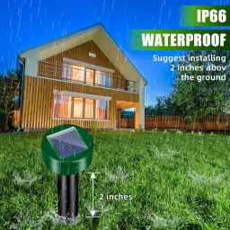 Solar Mole Repellent, Ultrasonic Squirrels Repeller for Moles, Gophers, Voles & Skunks, Waterproof Lawn & Yard Deterrent, 8 Pack image 2