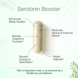 Bargad Serotonin Support Supplement – 5-HTP 200mg with L-Tryptophan, B6, Magnesium & Herbal Blend – Mood, Relaxation & Sleep Support – 60 Vegan Capsules – Non-GMO, Gluten-Free image 1