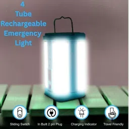 Care 4 Rechargeable Solar LED Lamp with 32 SMD Bright Light, Portable Emergency Lantern for Home, Outdoor, Camping & Power Cut _(Blue) image 1