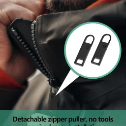 Removable Zipper Puller, 24-Piece Zipper Fixer Kit for Bags, Luggage, Jackets, Universal Zip Puller Replacement in Nylon/Metal Material image 4