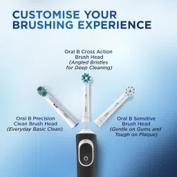 Oral B Vitality Rechargeable Rotating Electric Toothbrush for Adults, 2 Brushing Modes (Daily & Sensitive), 2 Min Timer with Quadpacer, 2 Year Warranty by Oral-B, IPX7 Water Resistant, Round Brush Head, (Black, 1) image 5