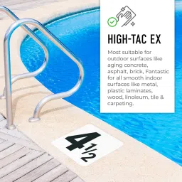 6" x 6" Vinyl Pool Depth Marker Non Slip Adhesive Marker Pen - Made in USA Sigo Signs image 2