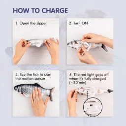 Kidology Floppy Fish Soft Toy for Dogs, Puppy Chew & Kicker - Moving Interactive Toy, USB-Chargeable, Indoor Playing, Exercising image 3