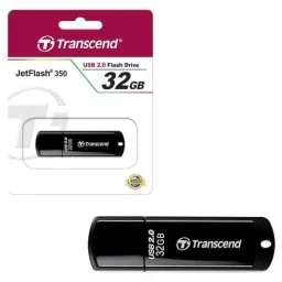Transcend JetFlash 350 32GB USB 2.0 Flash Drive, 5-year Limited Warranty, Black (TS32GJF350) image 1
