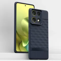 Pikkme Back Cover for Motorola Moto G86 Power 5G Camera Protection 3D Hexa Cube Design Silicone Protective Bumper Case (Blue) image 1