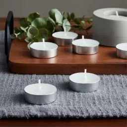 Ksma Tealight Candles Basil Fragrance Scented (Set of 20) Organic Luxury Aroma Perfect for Home Decor, Diwali, All Festival Decor Candle (White) image 4