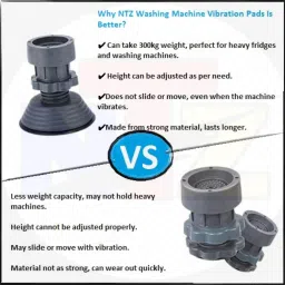 NTZ Anti Vibration Pads for Washing Machine 4 Pads with Tank Tread Grip Level Washer Dryer Pedestals Fits All Machines - Noise Dampening, Protects Laundry Room Floor - Washing Machine Support image 5