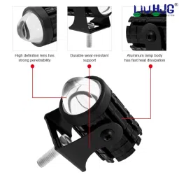 LIU HJG 36 Watt Yellow/White Red Devil Eye Mini LED Fog Light Universal For Car & Bike (9V-85V, Pack of 2) image 2