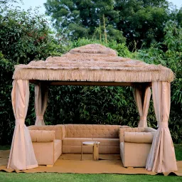 7 Star DECOR 10x10 Luxury Artificial Thatched Waterproof Gazebo Tent with Mosquito Net UV Protection Curtains for Garden Patio Backyard Resort Outdoor Events image 2