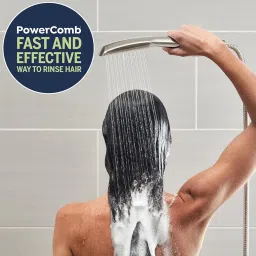 Waterpik High Pressure Pulsating Shower Wand and Rain Shower Head Combo with Extra-Long 8-Foot Metal Hose, HairWand Pulse Spa System 12 Spray Modes for Hair and Body, Brushed Nickel image 1