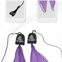 POICRAFT Small Scarf Juggling Poi with Double Finger Loop Handles – Handmade Vibrant Poi for Dance, Rhythmic Gymnastics, Belly Dance, Ballet, Twirling & Swing Exercise Kit (Purple, 1 Pair) image 3