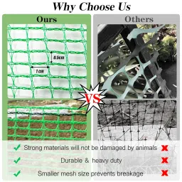 Quobiad Garden Fence Temporary Fence, 4'x65'' with 50 Zip Ties, Plastic Fencing Safety Fence Snow Fence, Construction Fencing, Animal Barrier, Poultry, Deer, Patio, 1cm mesh image 2