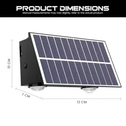 GIGALUMI 4 LED Solar Wall Light On/Off Botton & 1.5Ah Battery Water Resistant Decor Deck Fence Lights Flood Lamp for Home Garden Terrace Patio (Set of 1, Warm White) image 1