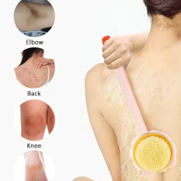 Sndyi 2-In-1 Body Back Bathing Brush Scrubber With Soft Bristle & Loofah Massage Brush Bath Scrubber For Body Exfoliating & Cleansing,Handle Shower Bath Brush For Smooth,Glowing Skin For Men & Women image 4