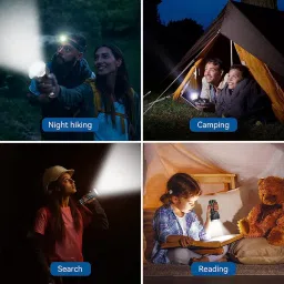 KISUASHI Multifunctional Portable Rechargeable 4 LED Flashlight Torch Long Distance Beam Range with 4 Lighting Modes and COB Light for Outdoor, Indoor,Hiking,Walking,Camping. image 4