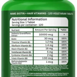 Sylara Biotin Tablets 10000mcg with Hair Vitamins and Skin Vitamins - Vitamin B1, B2, B3, B5, B6, B7, B9, B12-200 Capsules Supplement 10000 mcg image 2