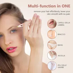 Kawax Portable Eyebrow Trimmer For Women, Epilator For Women, Facial Hair Remover For Women,Face, Lips, Nose Hair Removal Electric Trimmer With Light(D2), Multicolour image 5