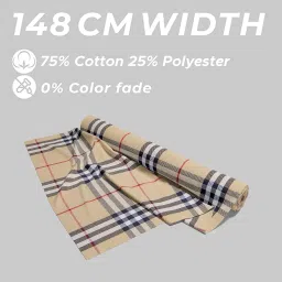 b bigreams - your comfort is our mission BIGREAMS Unstitched Yarn Dyed Cotton Poly Checkered Shirt Fabric – 58" Wide, Soft & Breathable Material for Men/Women – Ideal for Casual & Formal Wear image 2
