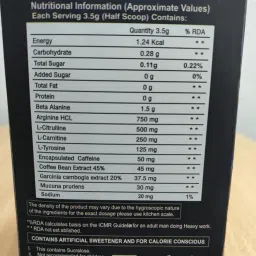 Muscle Science Thunder Energy 30 Serv. Pre Workout | 3000 mg Beta Alanine For Endurance | 2500mg Pump Matrix | 190mg Caffeine | 250 mg L- Tyrosine For Energy & Focus (MANGO) image 2