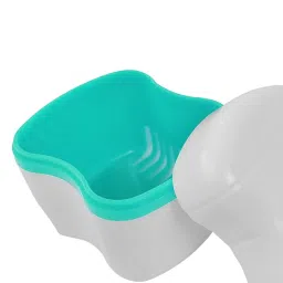 Bnf® Denture Bath Box Organizer with Strainer Basket Teeth Portable Light Blue|Health & Beauty | Oral Care | Denture Care image 1