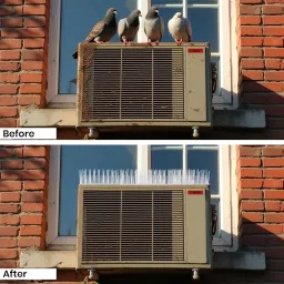 PlastKart (Pack of 5) Bird Spikes for Pigeon Control | Anti Bird & Pigeon Spikes for Balcony, AC Outdoor Unit, Plastic Polycarbonate UV Resistant Bird Deterrent Spikes image 2