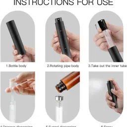 The Demon Closet 10ml Refillable Perfume Bottle – Mini Travel Empty Glass Spray with Atomizer, Funnel & Pump – Portable Pocket-Sized Scent Refill Container, Travel Perfume Bottles for Men & Women image 4