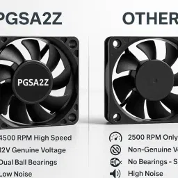PGSA2Z 80mm x 80mm x 25mm DC Brushless Cooling Fan 12V 0.80A Dual Ball Bearing – 4500RPM Silent High-Speed Cooling Fan for CPU, Router, Projector, Electronics image 5