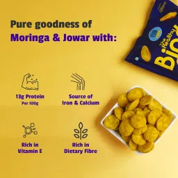 The Healthy Binge| Jowar Chips |Baked chips | No maida, palm oil or MSG | High Protein healthy snacks | Indian Masala Flavour | PACK of 6 (40 gm x 6) image 3